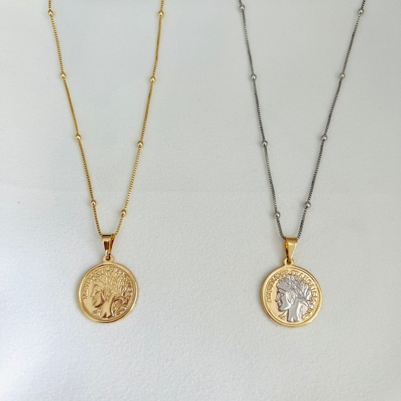 Two- Tone Quarter Necklace - Picture 2 of 10